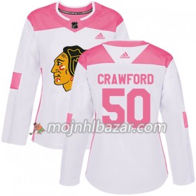 Dresovi Chicago Blackhawks Corey Crawford 50 Adidas 2017-2018 Bijela Narančasta Fashion Authentic - Ženska